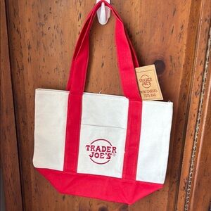 Trader Joe’s Red Canvas Mini Tote Bag